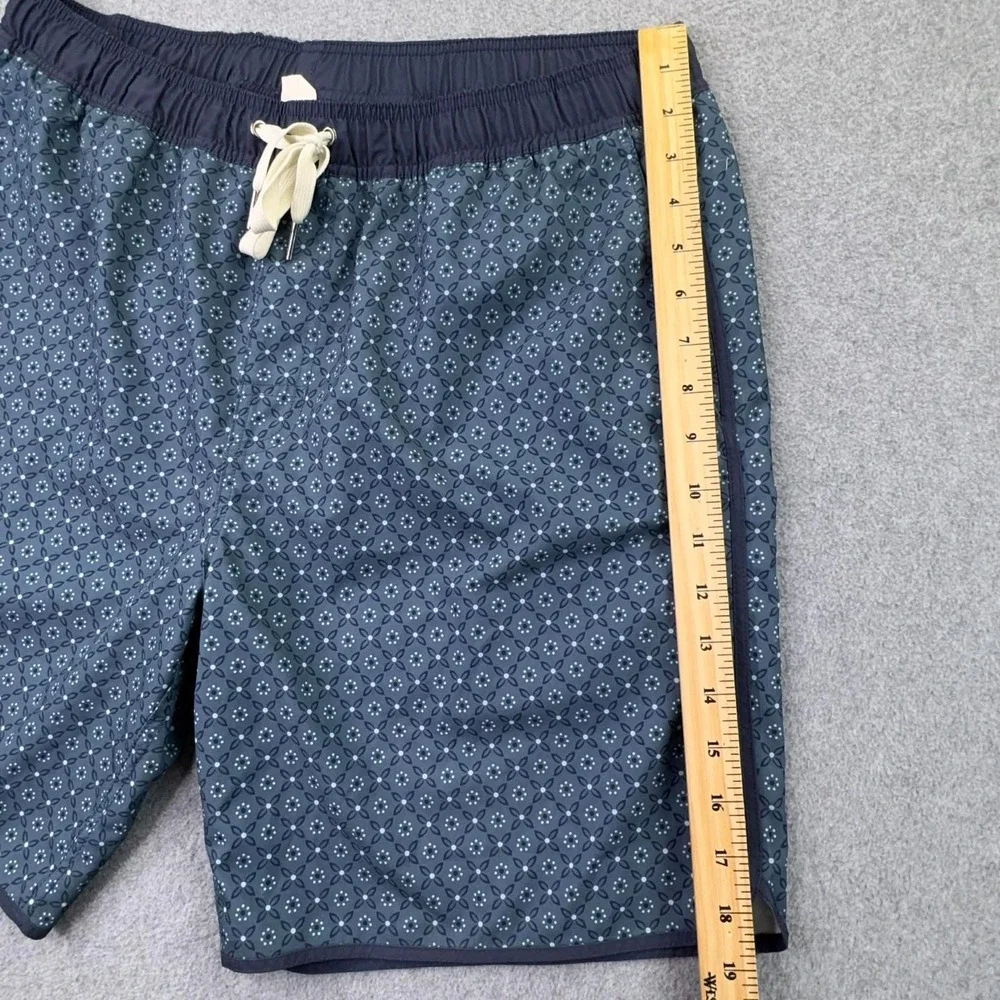 Fair Harbor Swim Trunk Shorts Men's XL Blue‎ Geometric Lined Zip Pocket 8